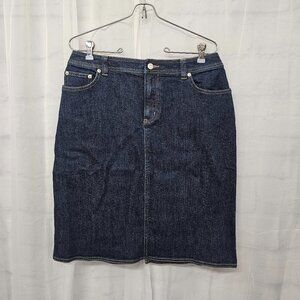 NWT Lands' End Blue Denim Skirt Preppy Nautical Collegiate 10